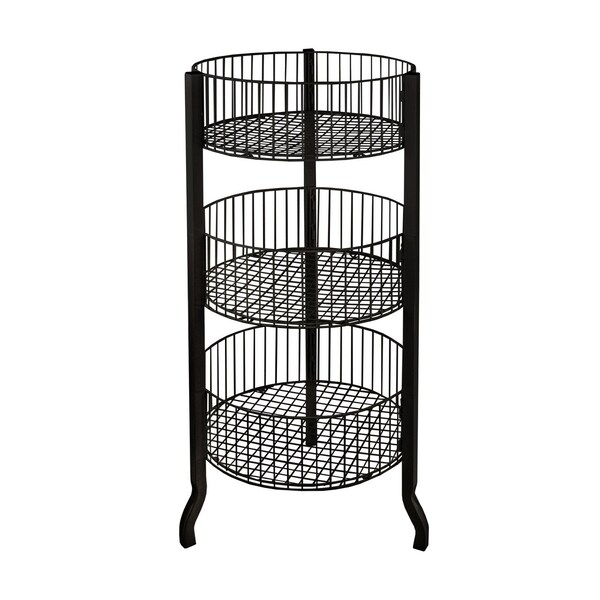 Three-Tiered Large Black Wire Bin